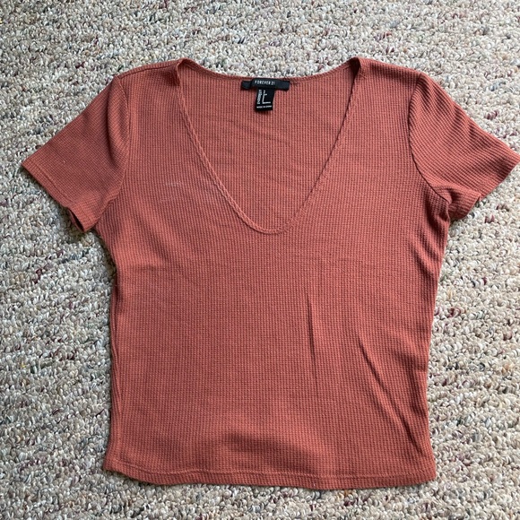 Forever 21 low cut brown crop top - size S - perfect for a night out! - Picture 1 of 4